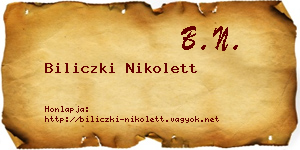Biliczki Nikolett névjegykártya