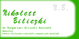 nikolett biliczki business card